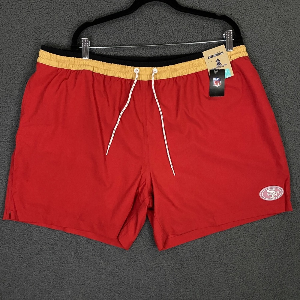Chubbies Secretβ SF 49ers Shorts Mens 3XL 5.5" Lined Athletic Swim NFL NWT